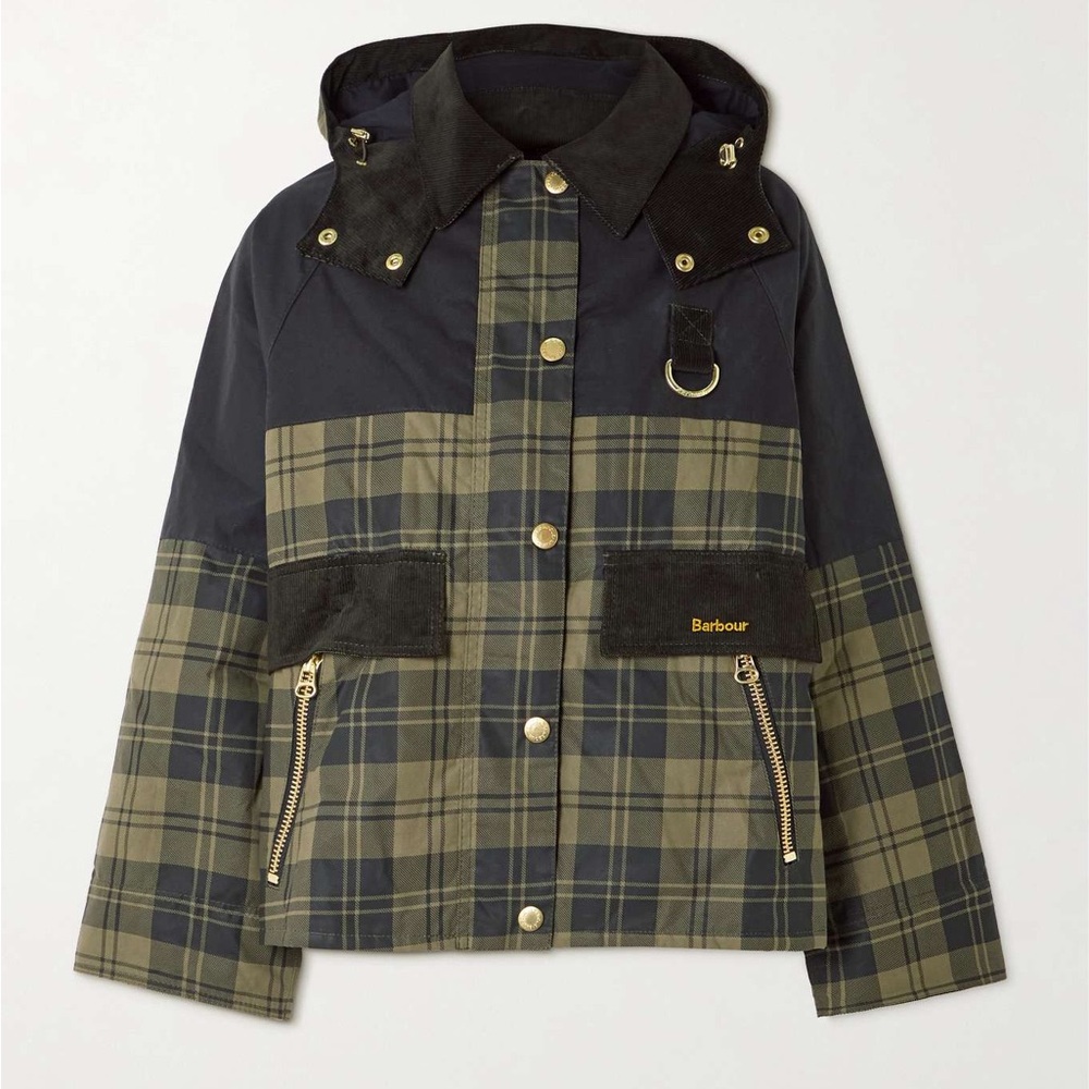 Barbour Women's Utility Jacket - Black and Olive Plaid - Picture 3 of 5